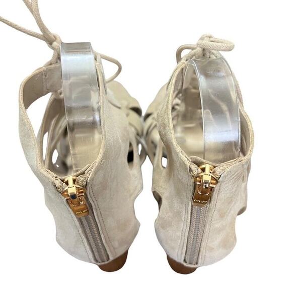 Marc Fisher Paradox Leather Suede Gladiator High Heels Sandals Shoes Gray 7.5 W - Picture 10 of 16